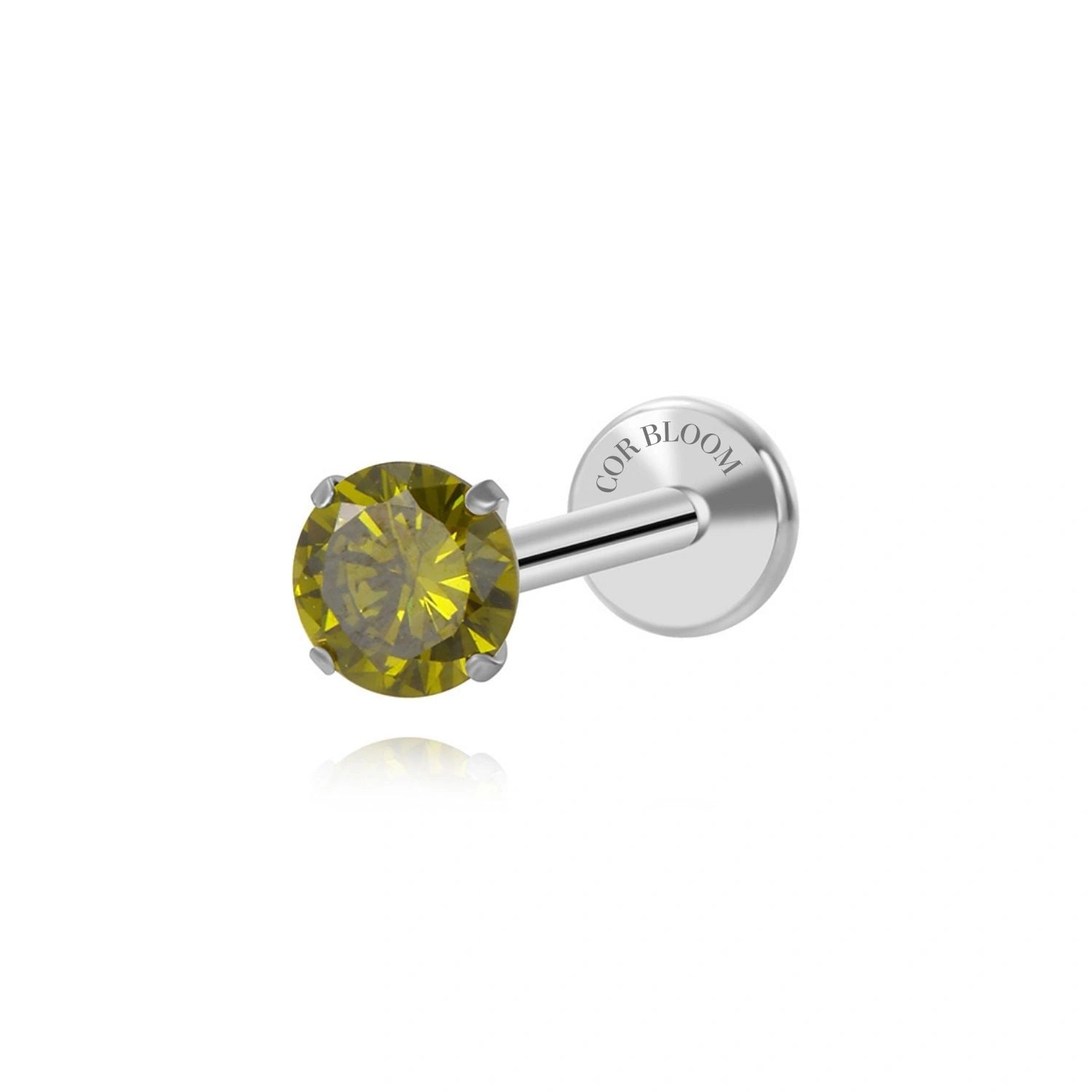 Titanium Multisize Peridot Gemstone Piercing Stud