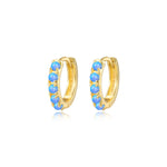 Yianna Ocean Blue Opal Hoop Earrings