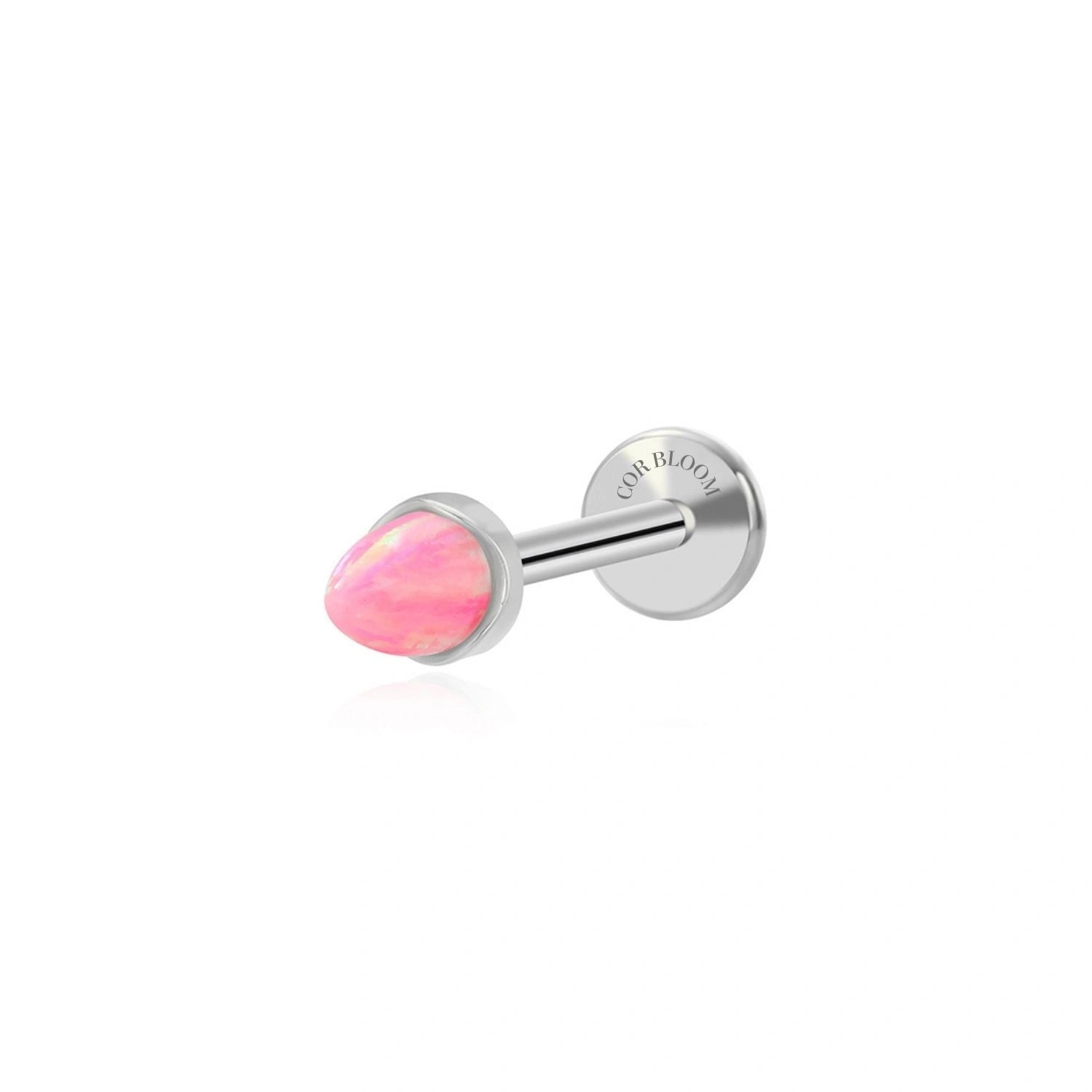Titanium Pink Opal Peak Cone Piercing Stud