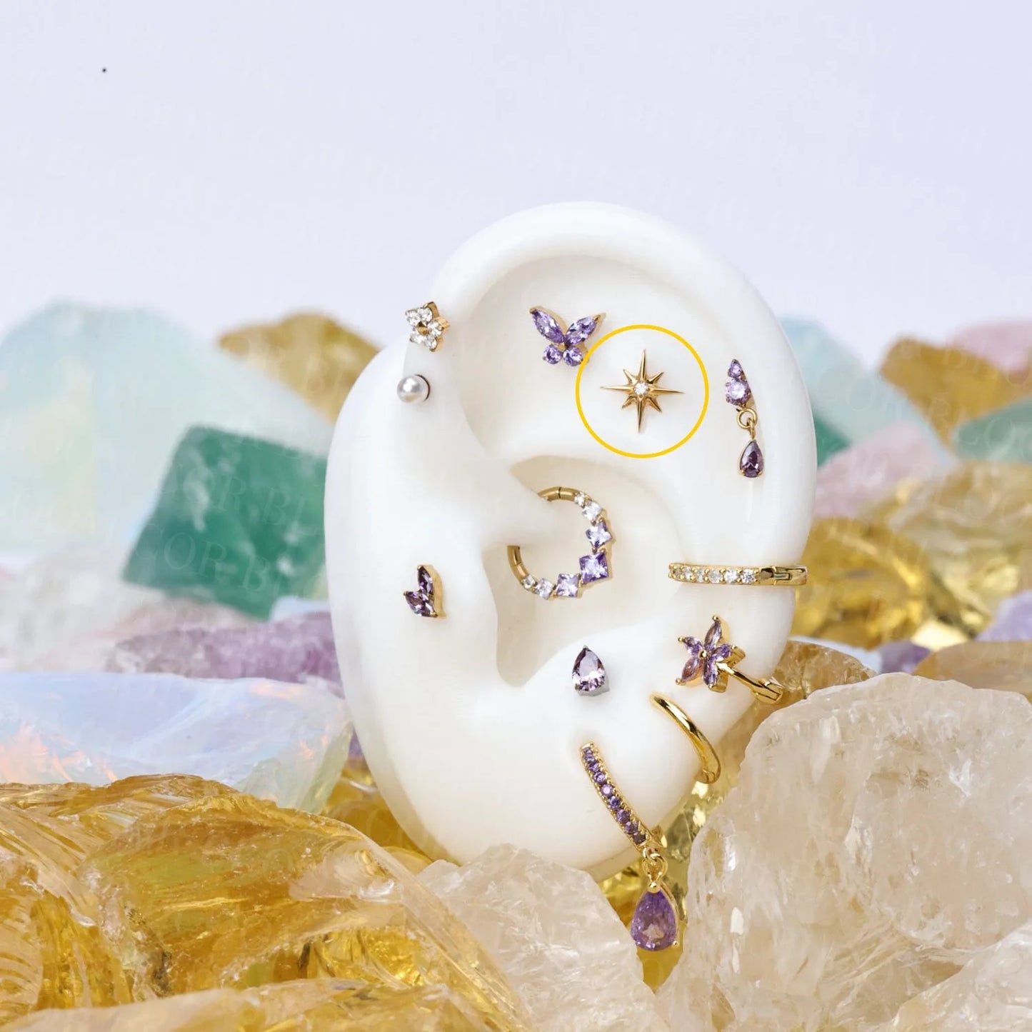 Titanium Northern Star Piercing Stud