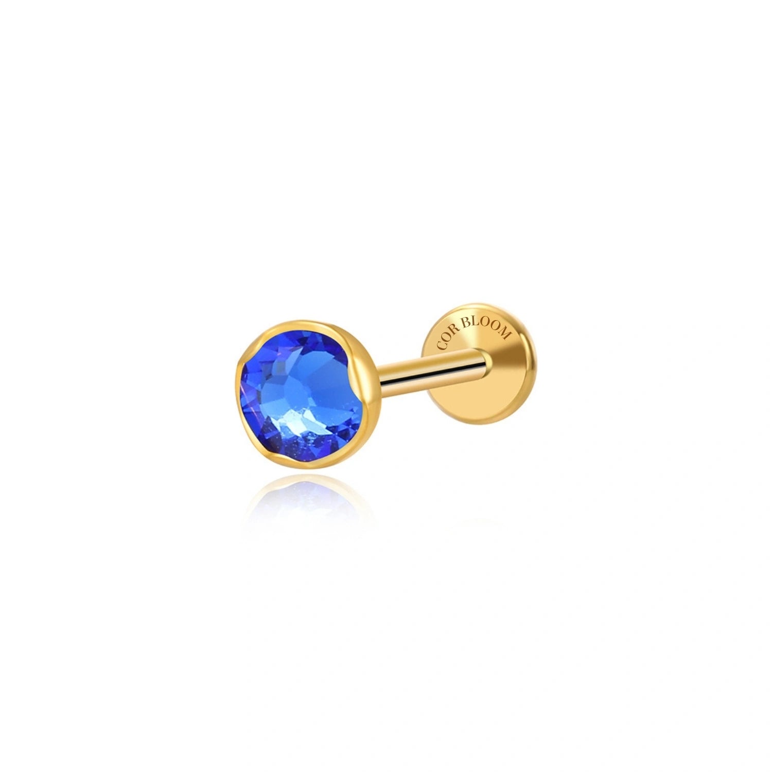 Titanium Swarovski Sapphire Piercing Stud