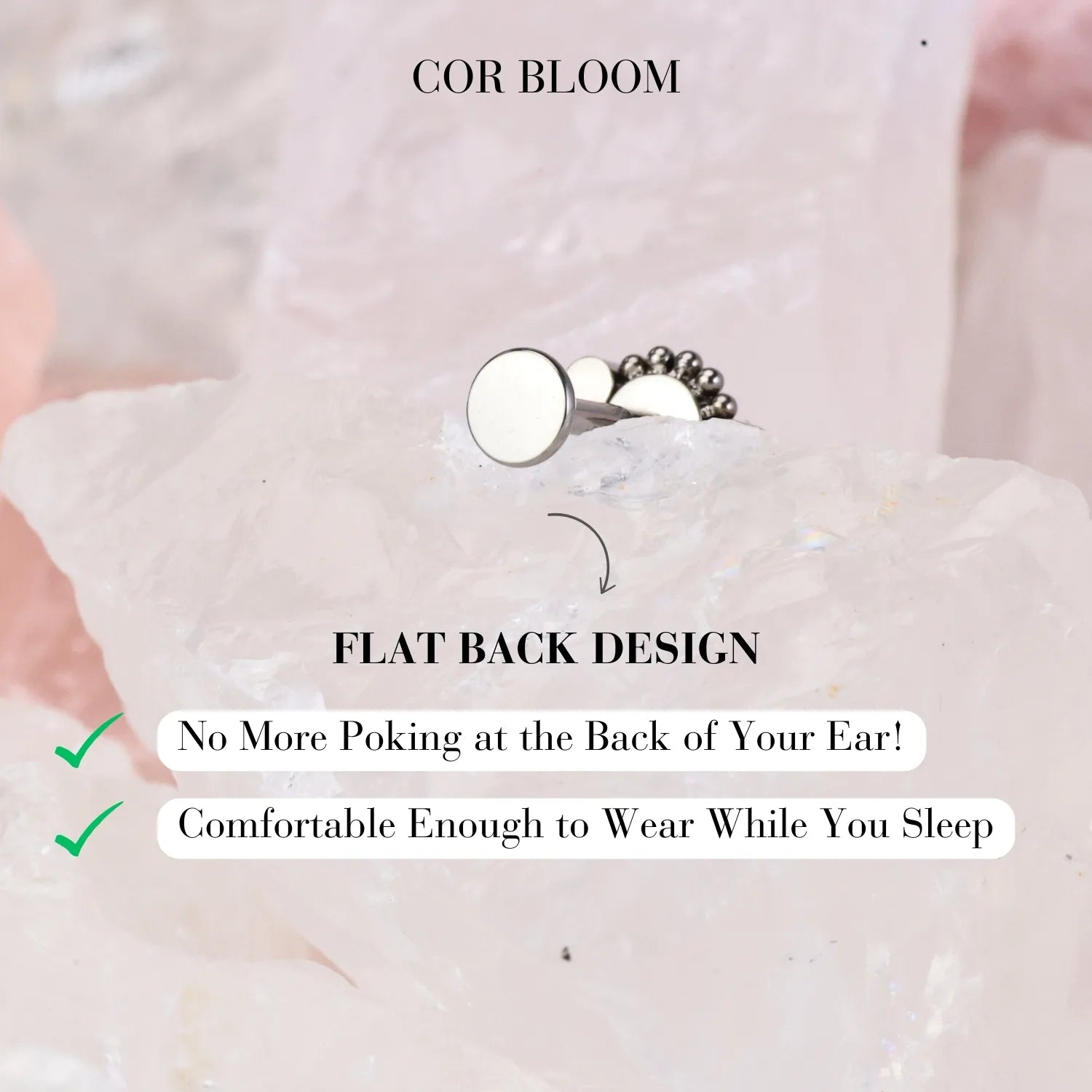 Titanium Vanya Violet Opal Flat Back Stud