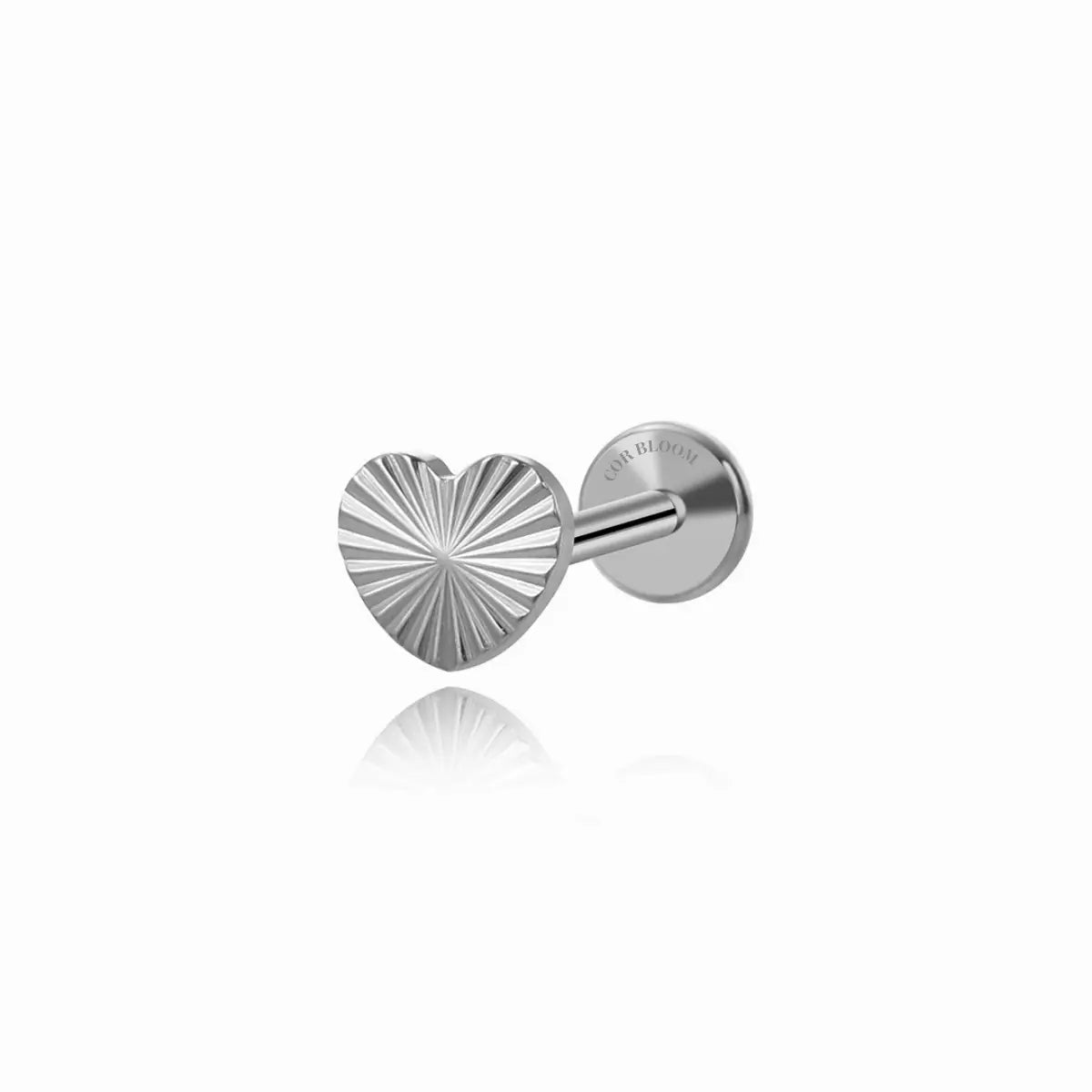 Titanium Radiant Heart Piercing Stud