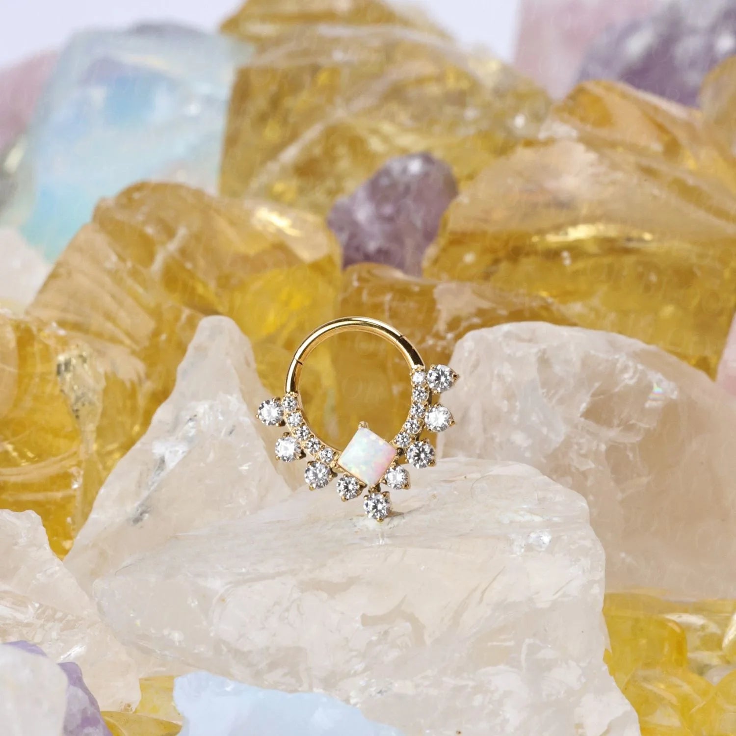 Titanium Persephone White Opal Clicker