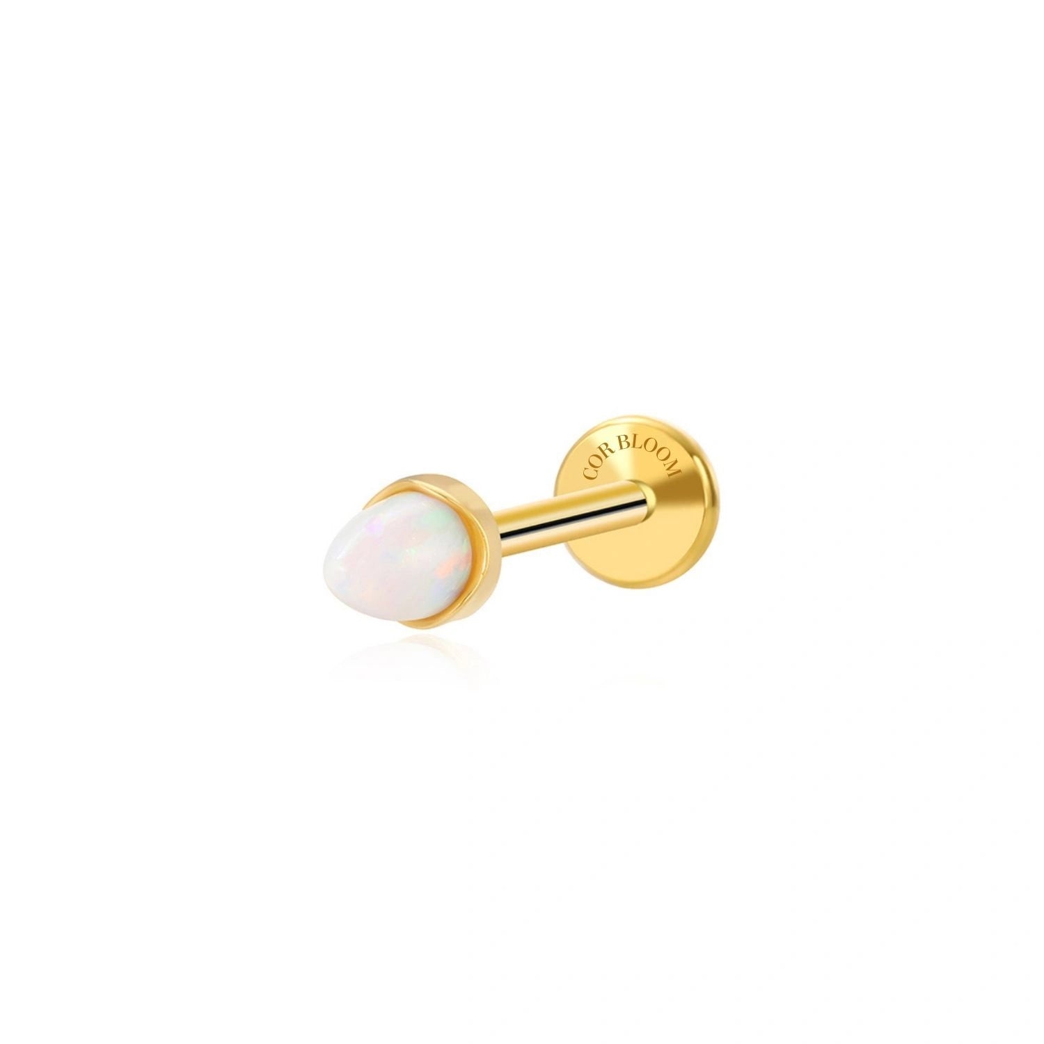 Titanium White Opal Peak Cone Piercing Stud