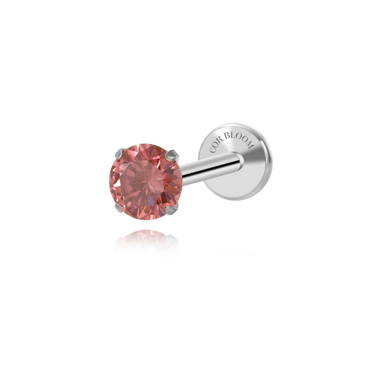 Titanium Multisize Rhodolite Gemstone Piercing Stud
