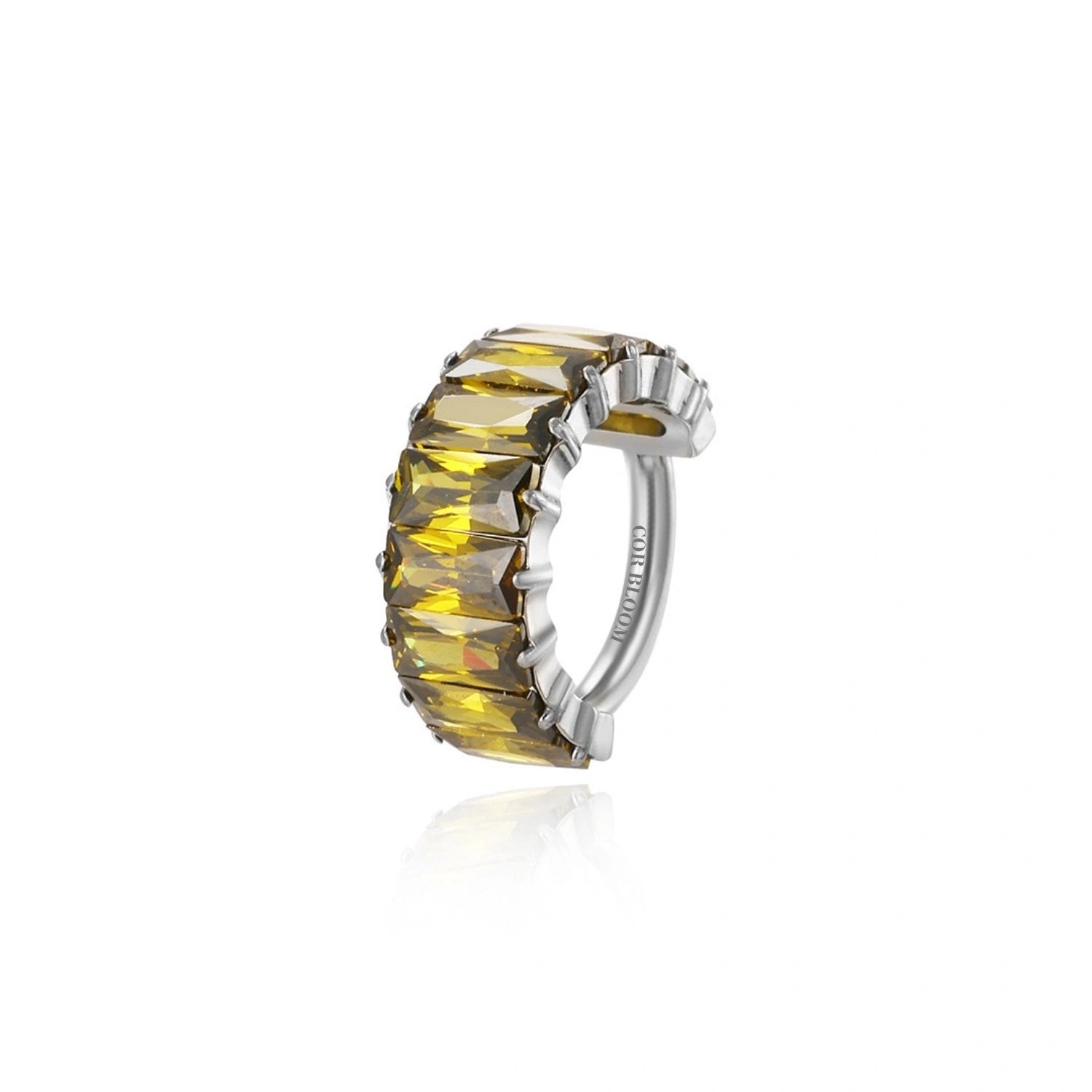 Titanium Peridot Gemstone Sugar Clicker | Conch Hoop