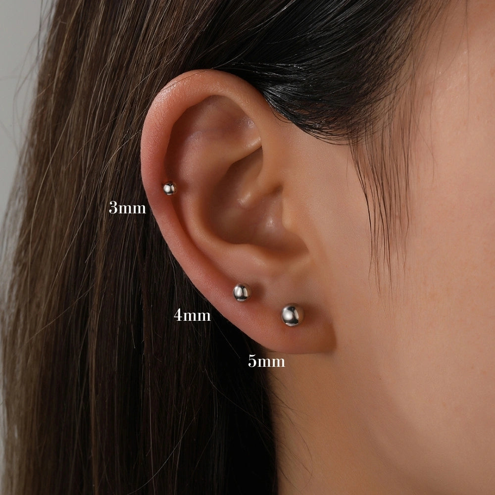 Titanium Essential Sphere Threaded Flat Back Stud