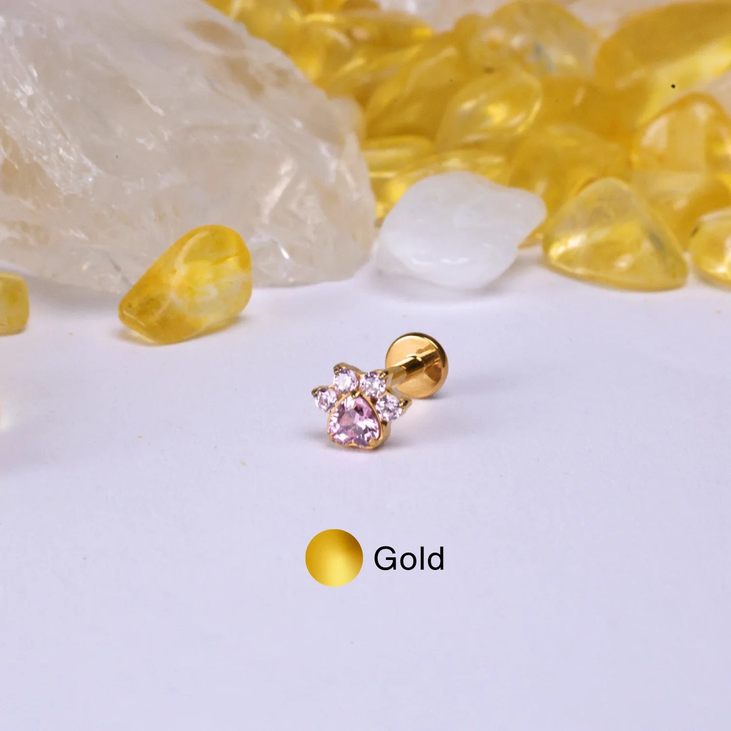 Titanium Astraea Pinky Paw Flat Back Stud