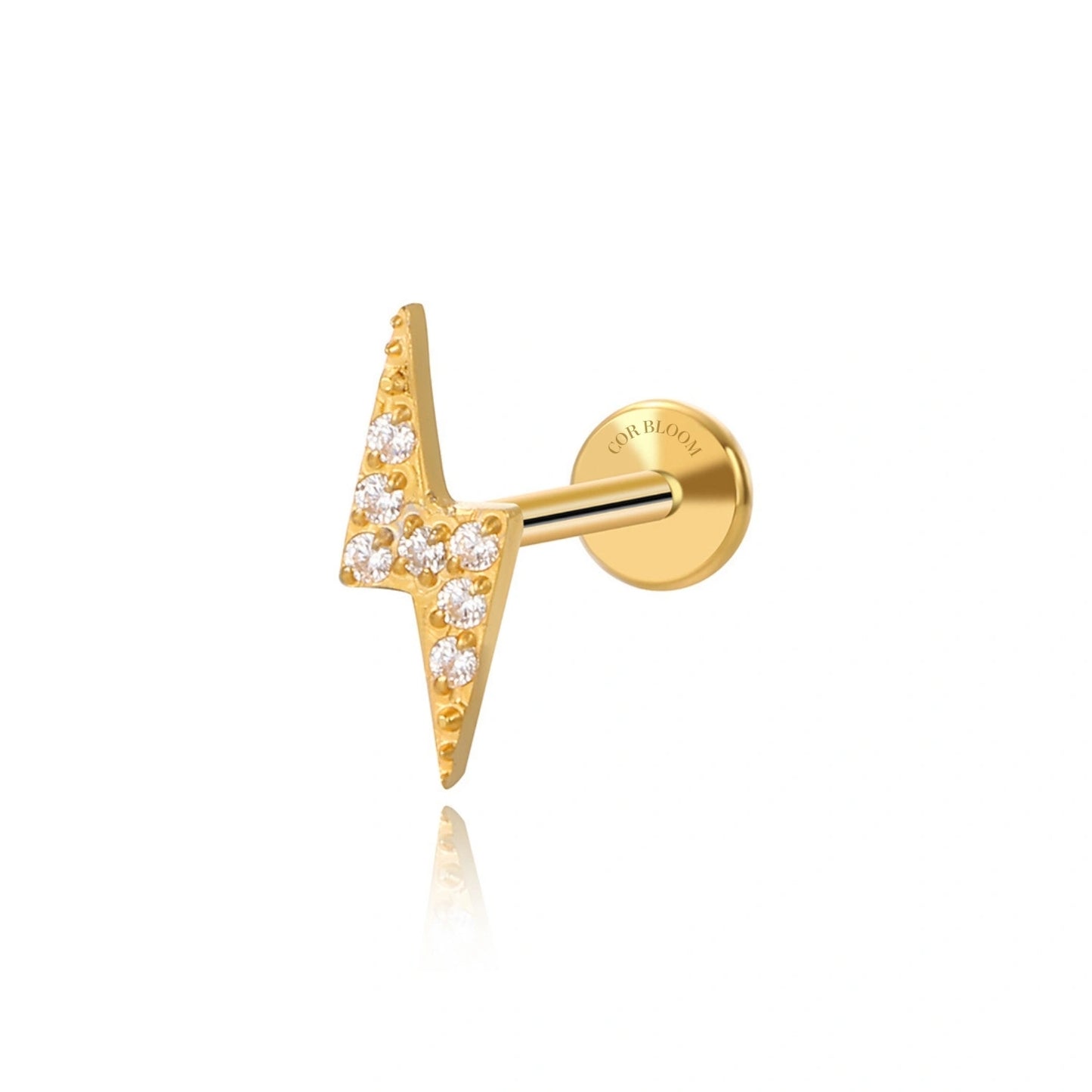 Titanium Lightning Flat Back Earring