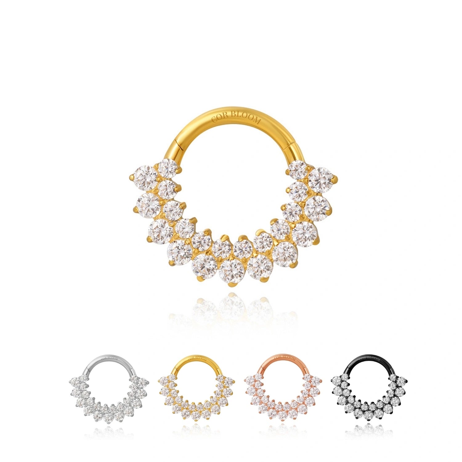 Titanium Penelope Luxe Diamond Septum Clicker | Daith Hoop