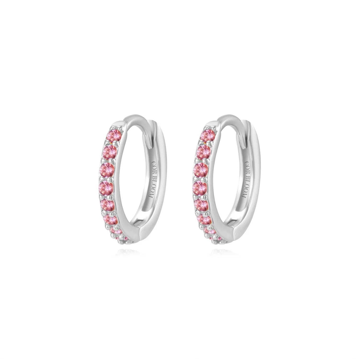 Arya Ruby Pave Hoop Earrings