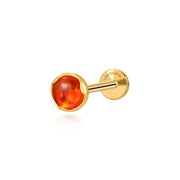 Titanium Sun & Fire Red Opal Piercing Stud