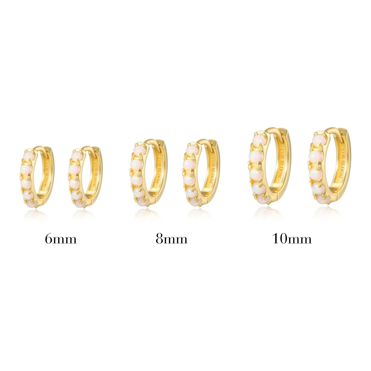 Yianna White Opal Hoop Earrings