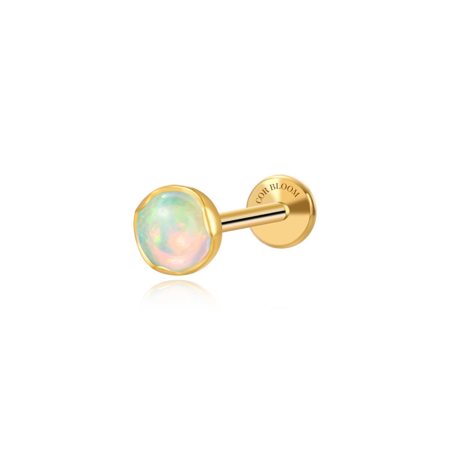 Titanium Mesmerizing Aurora Opal Piercing Stud