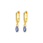 Doris Tanzanite Marquise Charm Hoop Earrings
