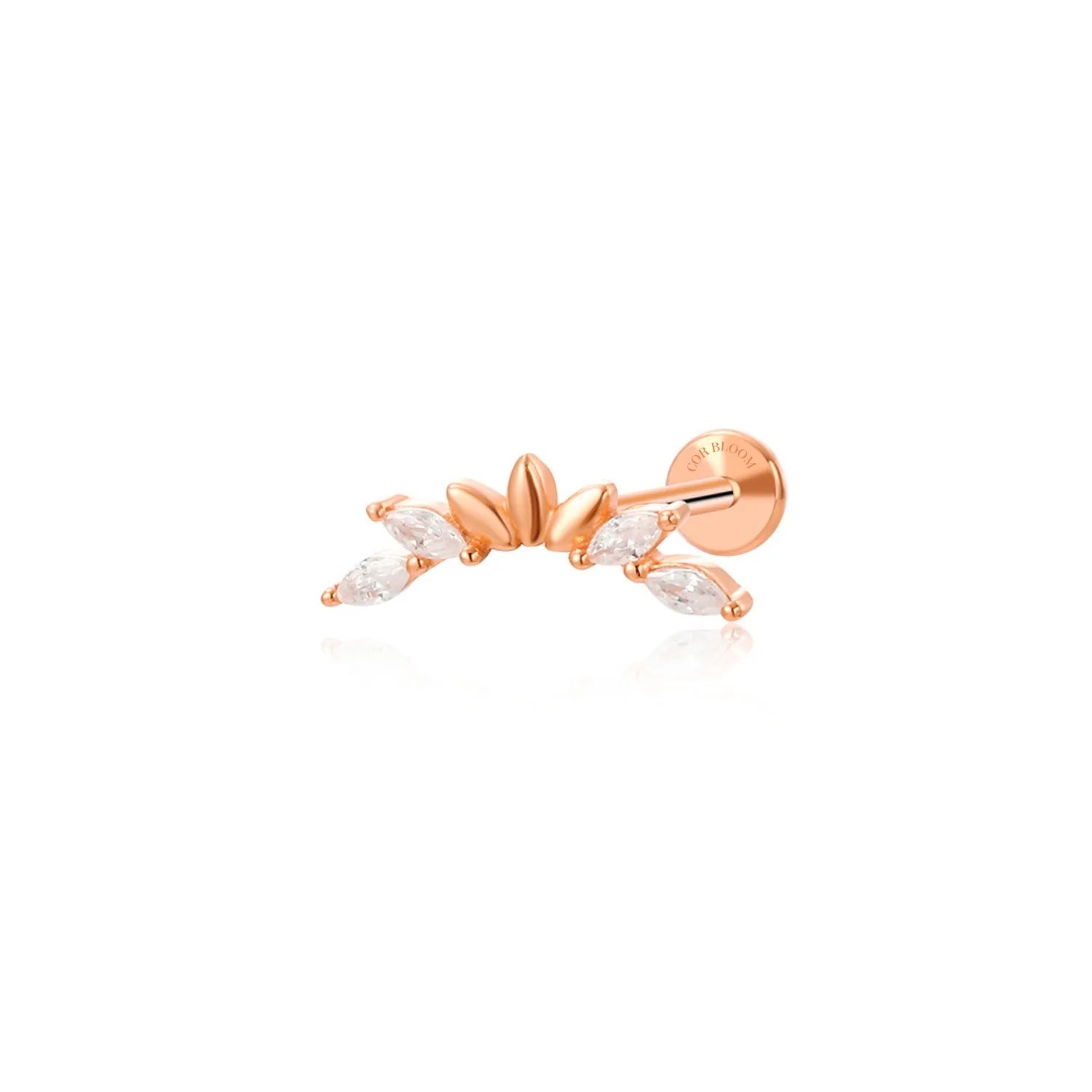 Seven-Petal Diamond Labret Piercing Stud