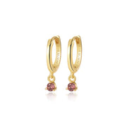 Elsa Rhodolite Mini Bling Hoop Earrings