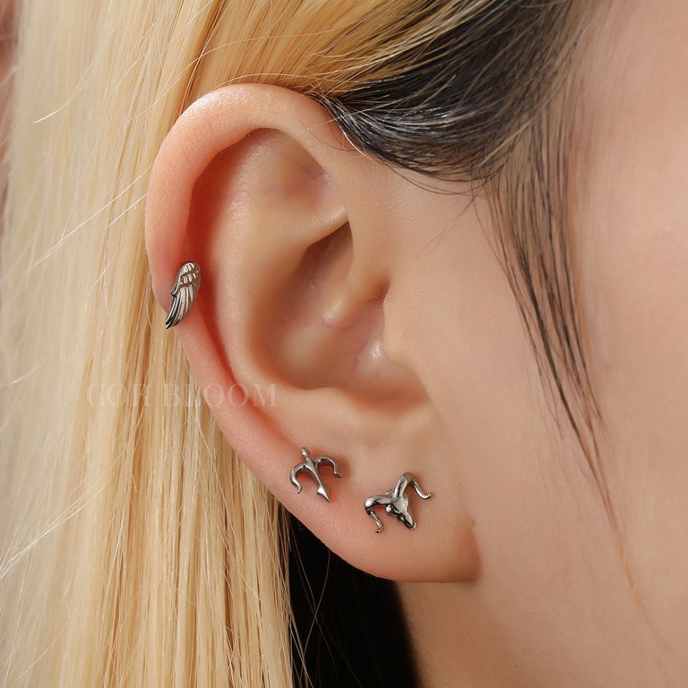 Titanium Greek Trident Piercing Earring
