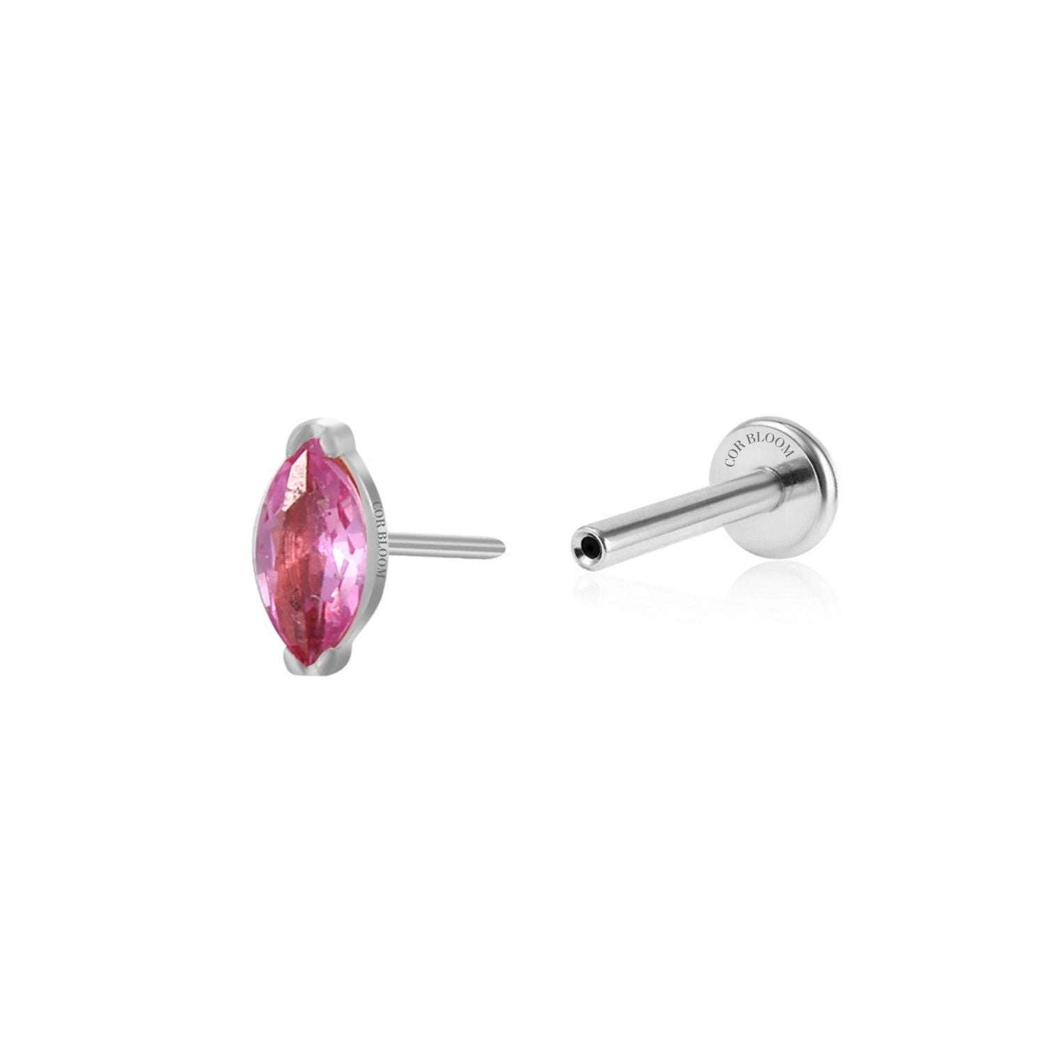 Titanium Elynn Ruby Marquise Flat Back Stud