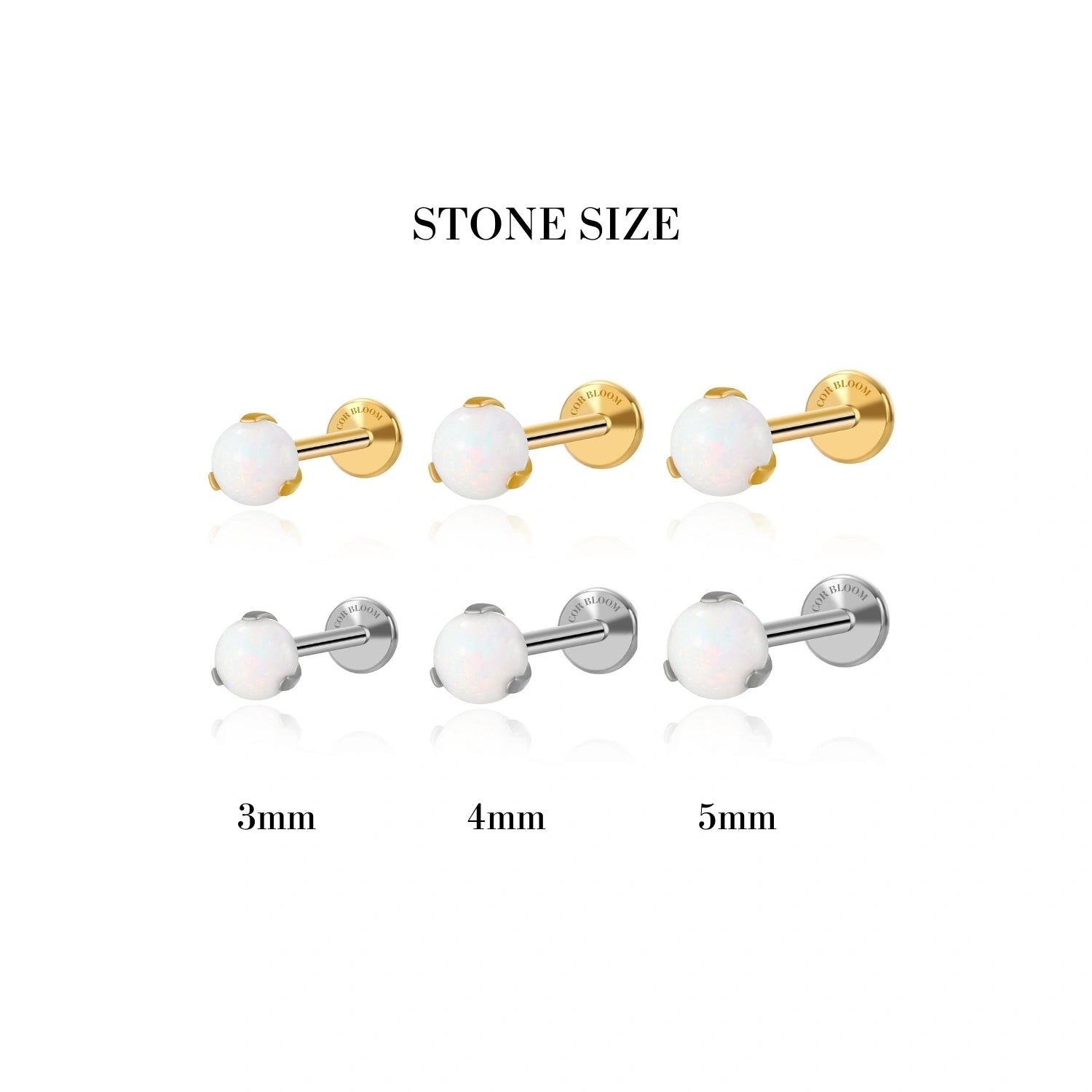 Titanium White Opal Piercing Stud