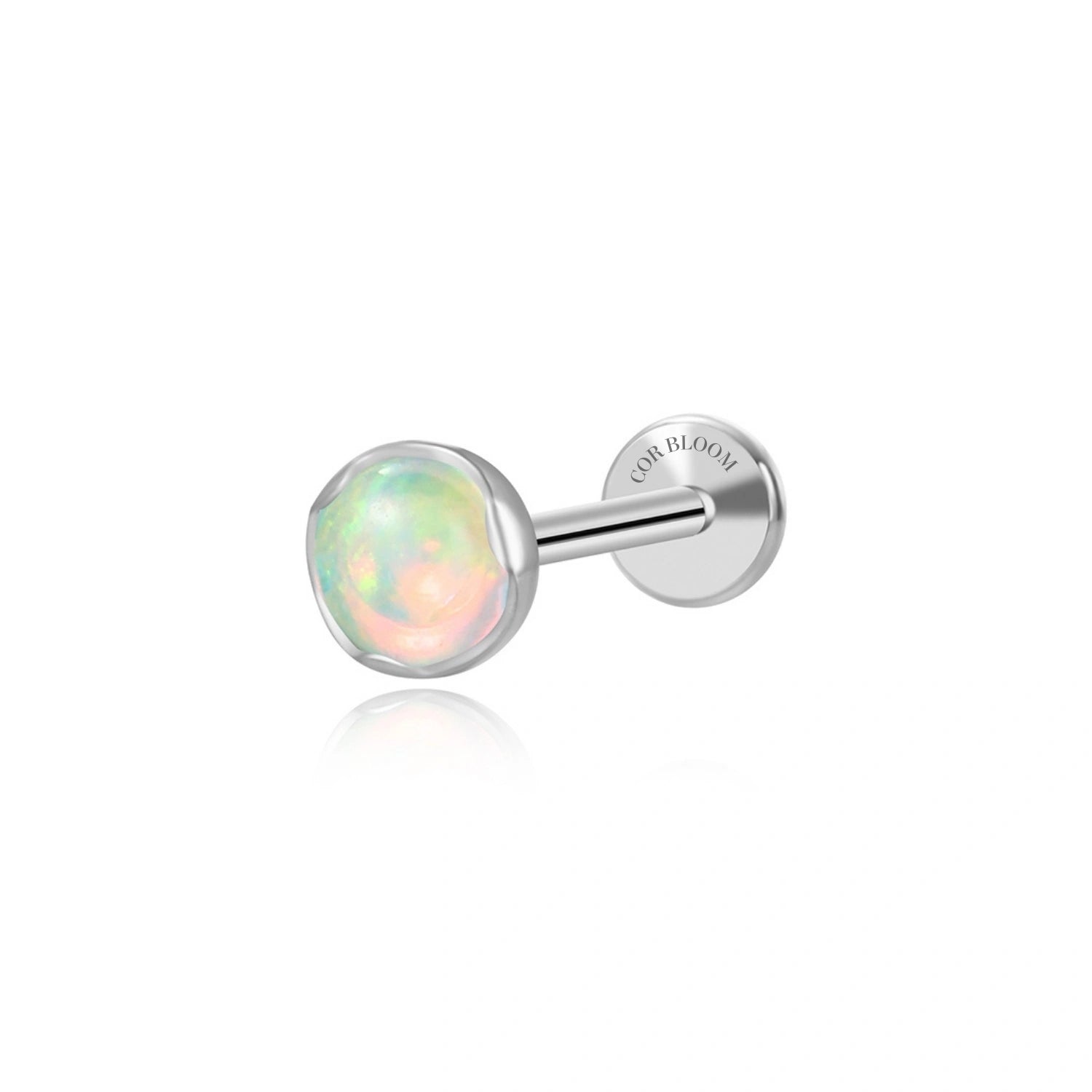 Titanium Mesmerizing Aurora Opal Piercing Stud