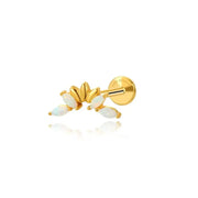 White Opal Seven Petal Piercing Stud