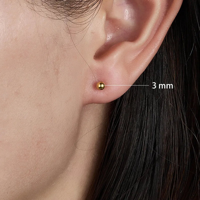 Titanium Minimal Ball Stud Earrings (20G)