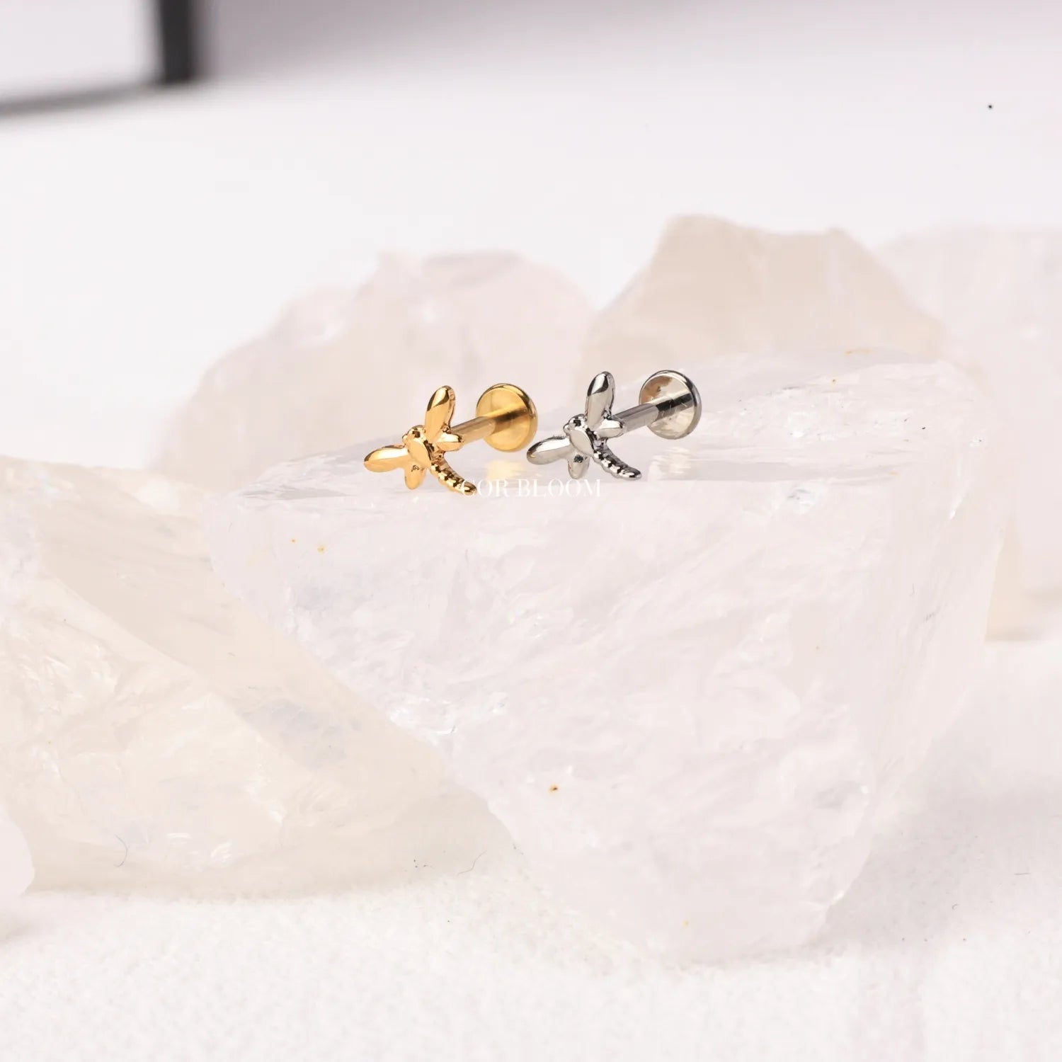Titanium Mini Dragonfly Piercing Earring