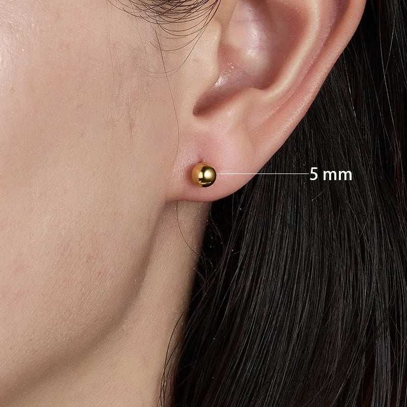 Titanium Minimal Ball Stud Earrings (20G)