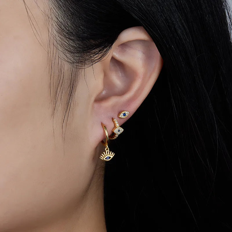 Nazar Eye Hoop Earrings