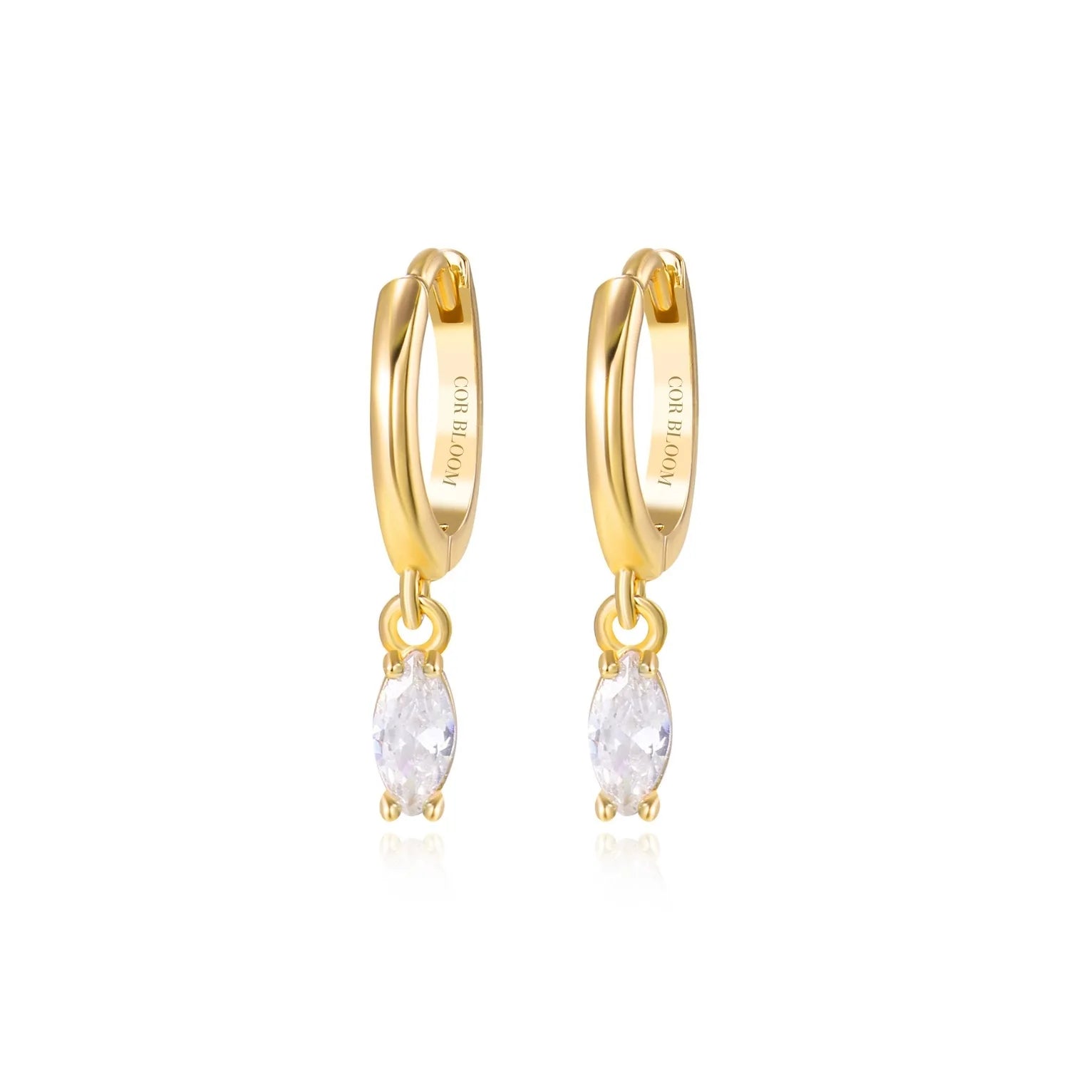Doris Diamond Marquise Hoop Earrings