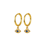 Pave Nazar Eye Hoop Earrings