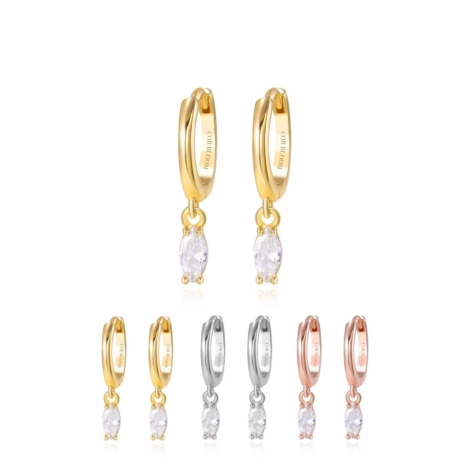 Doris Diamond Marquise Hoop Earrings