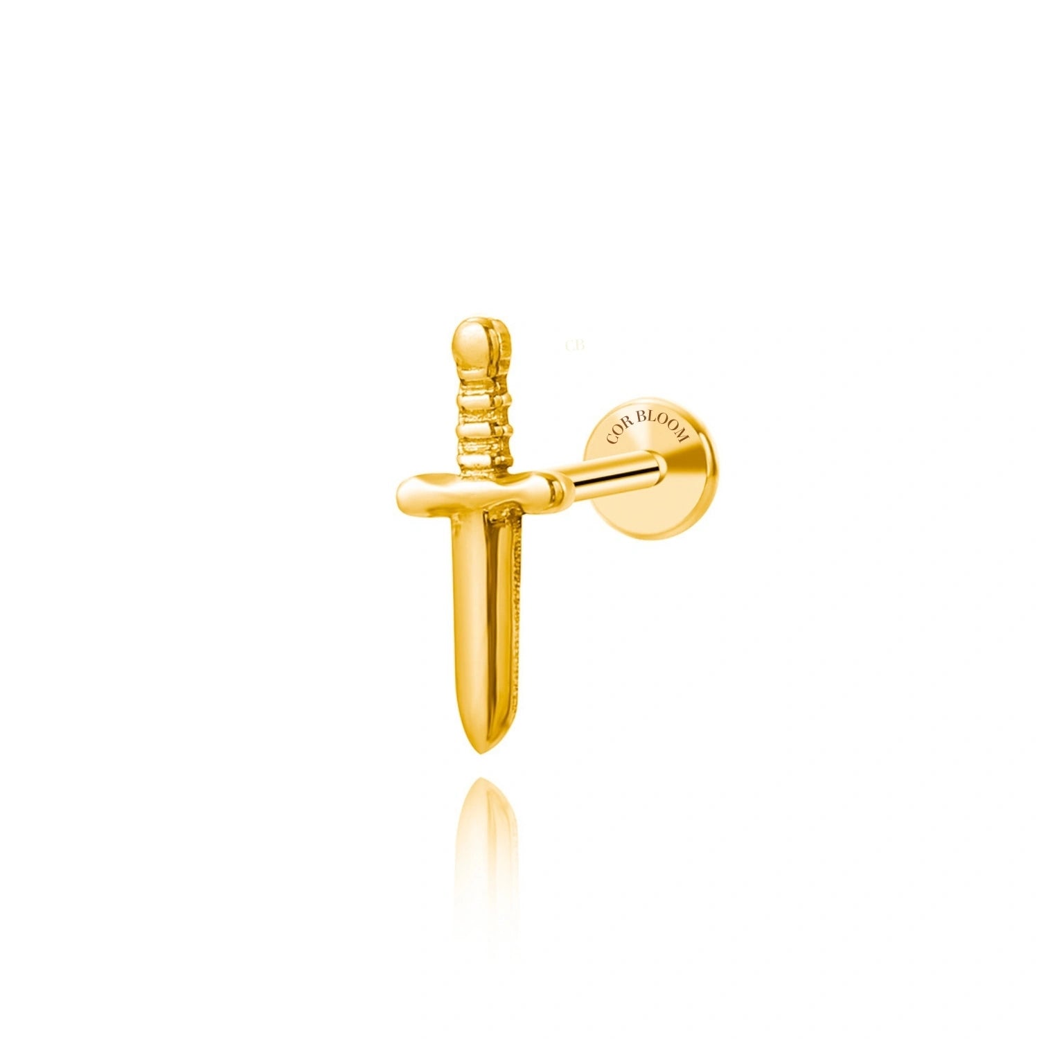 Titanium Calista Solid Sword Flat Back Stud