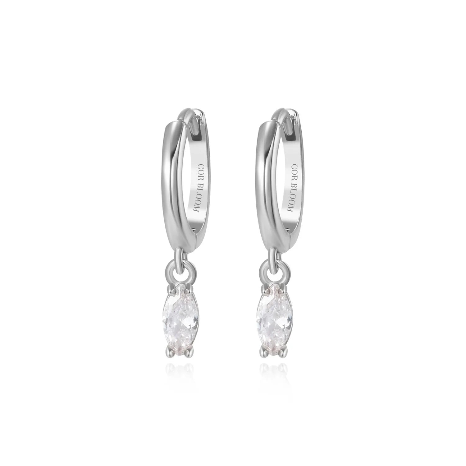 Doris Diamond Marquise Hoop Earrings