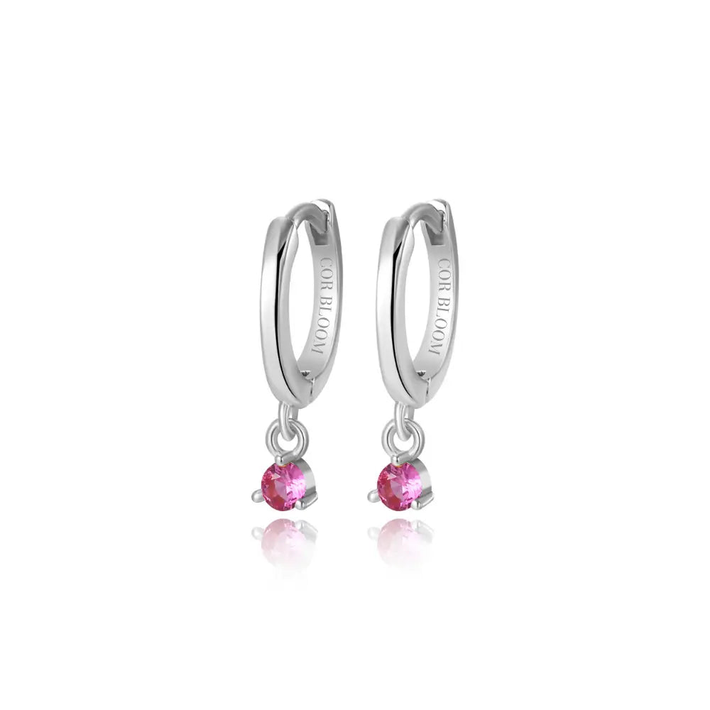 Elsa Ruby Mini Bling Hoop Earrings