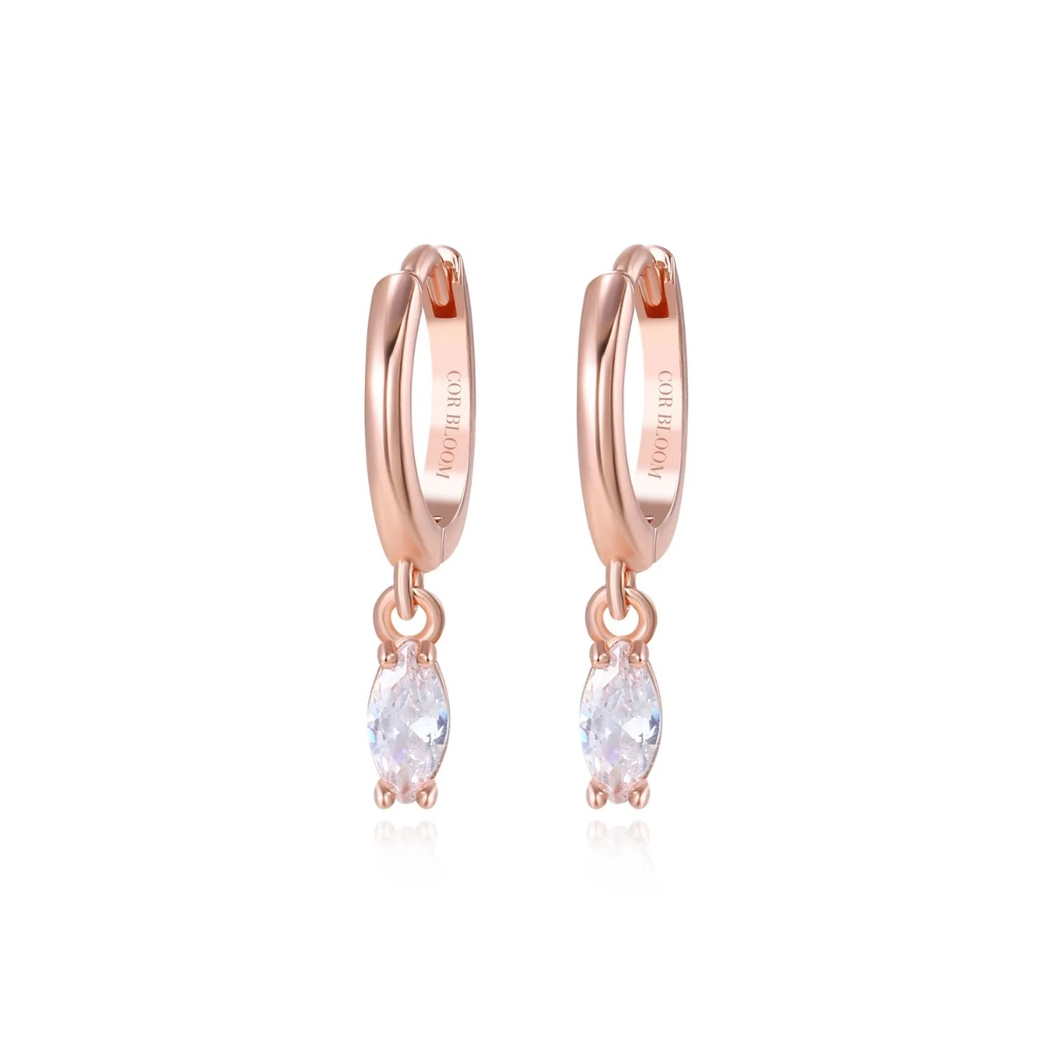 Doris Diamond Marquise Hoop Earrings