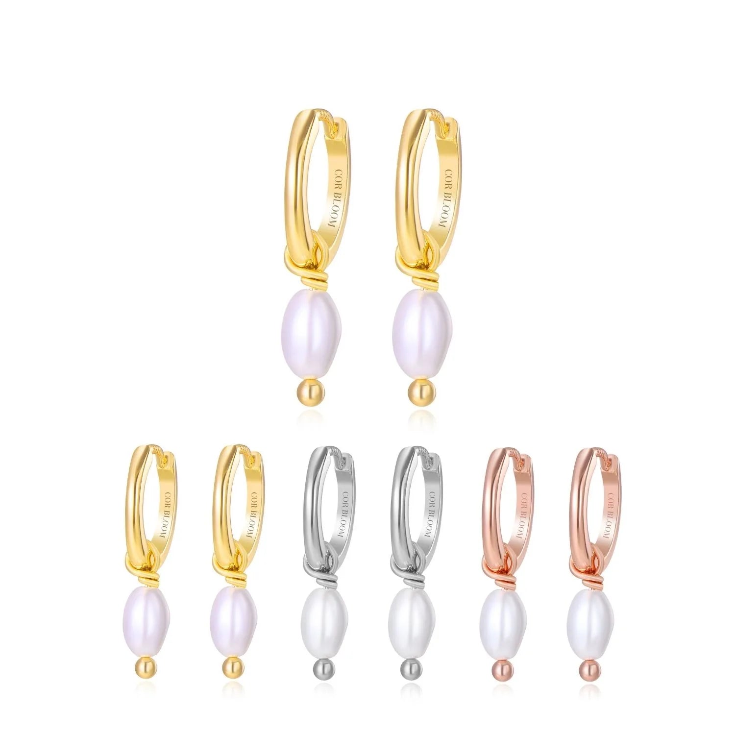 Eros White Pearl Hoop Earrings