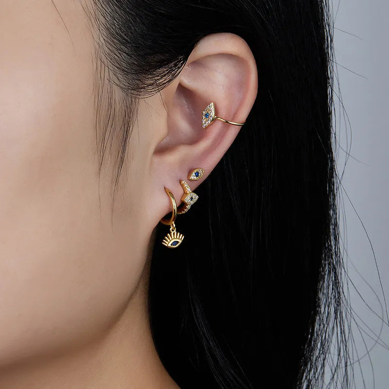 Pave Nazar Eye Stud Earrings