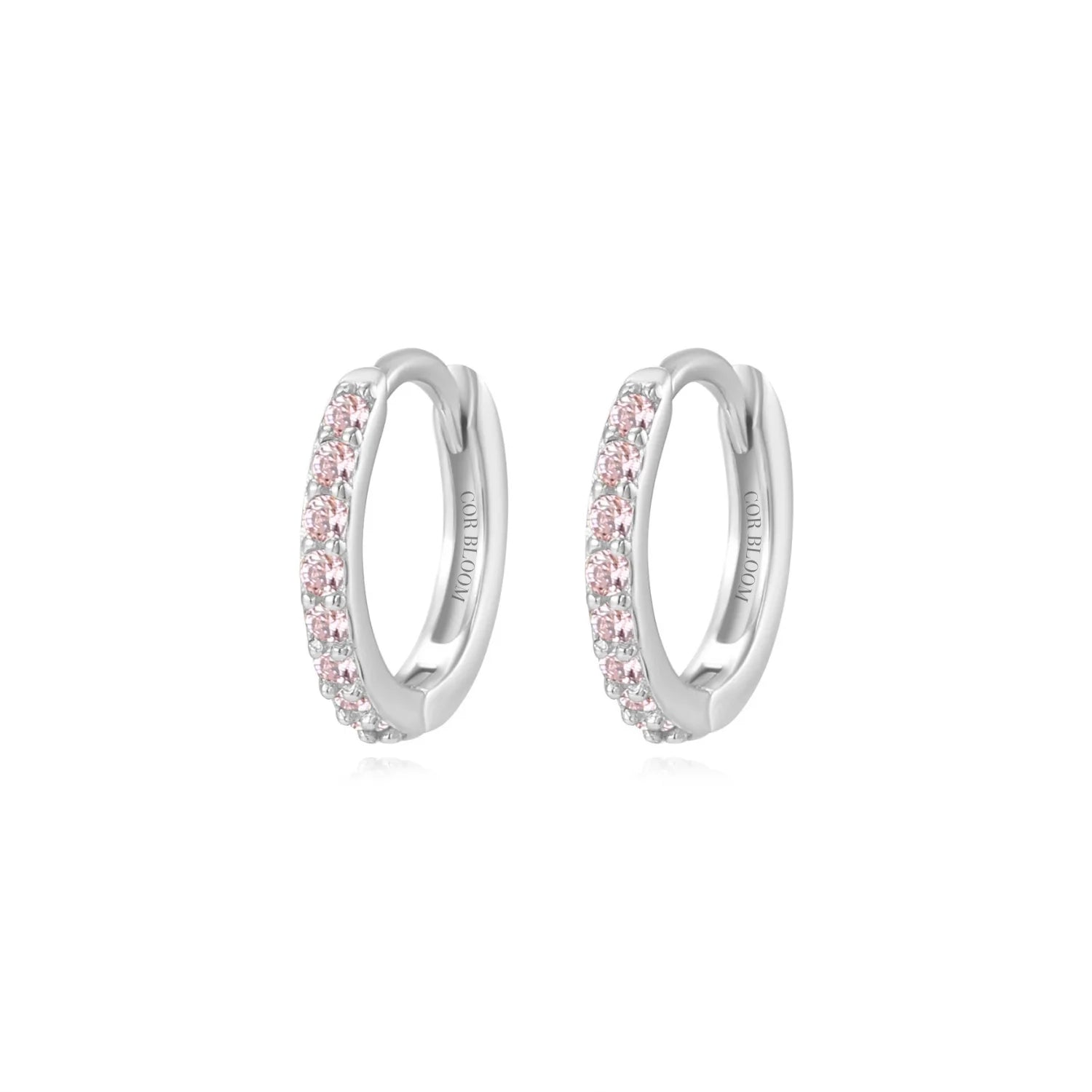 Arya Pink Pave Hoop Earrings
