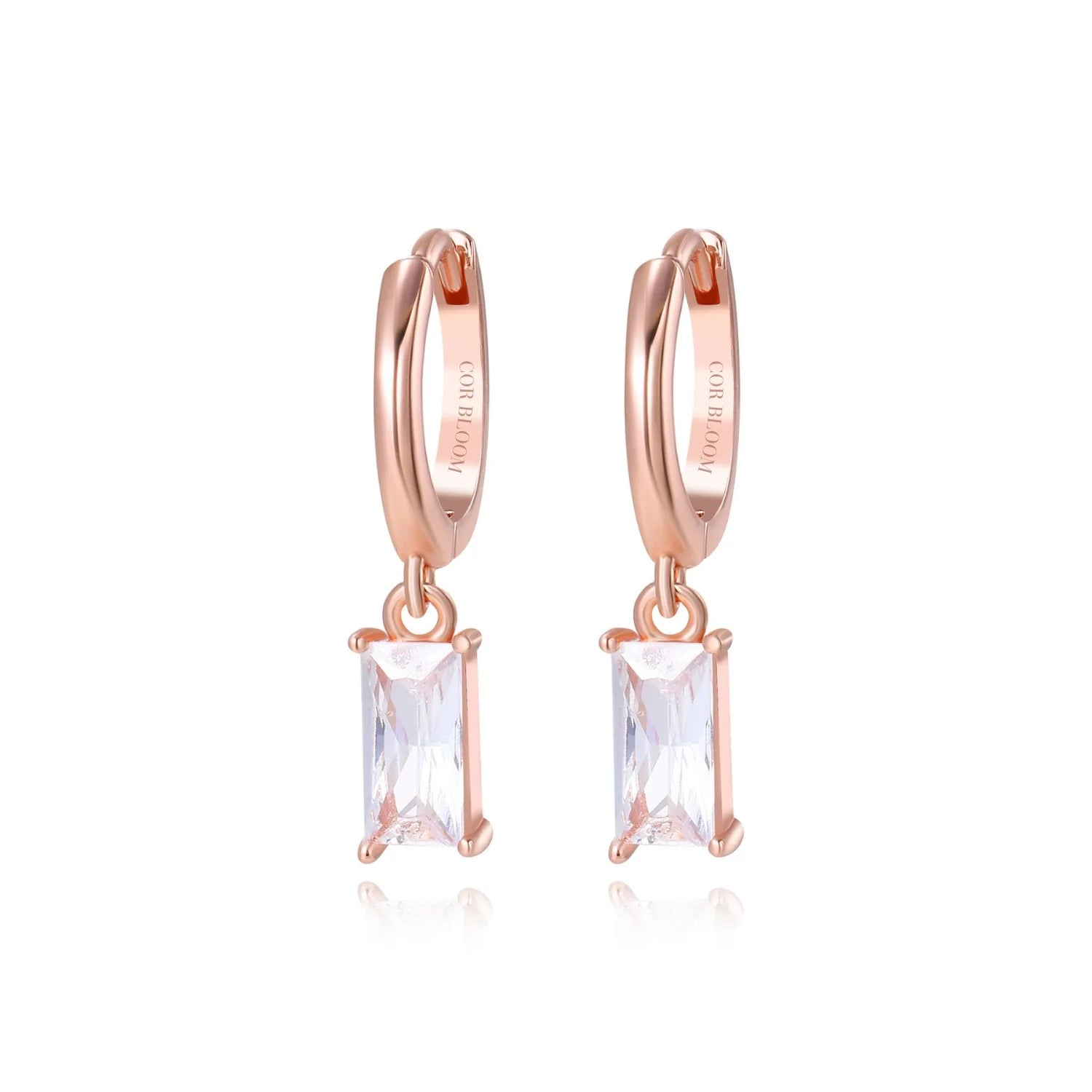 Amelia Diamond Baguette Hoop Earrings