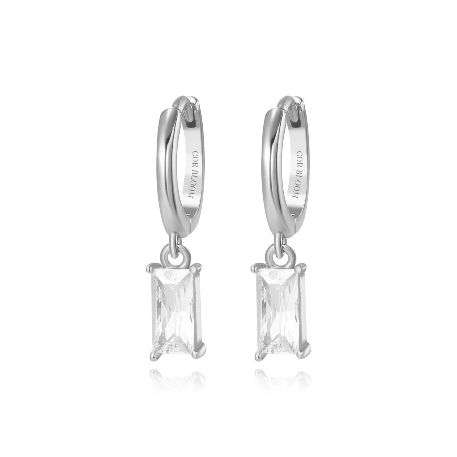Amelia Diamond Baguette Hoop Earrings