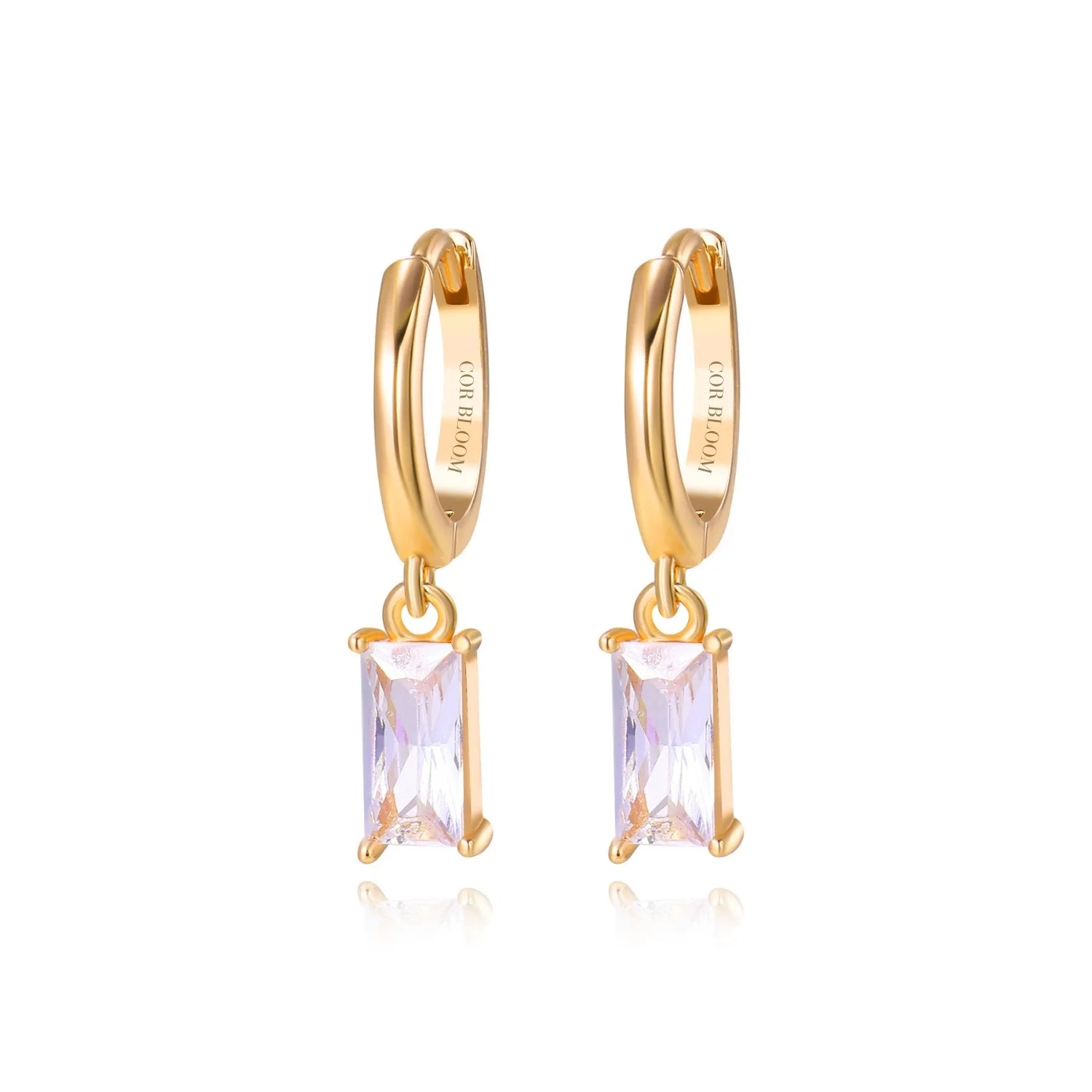 Amelia Diamond Baguette Hoop Earrings