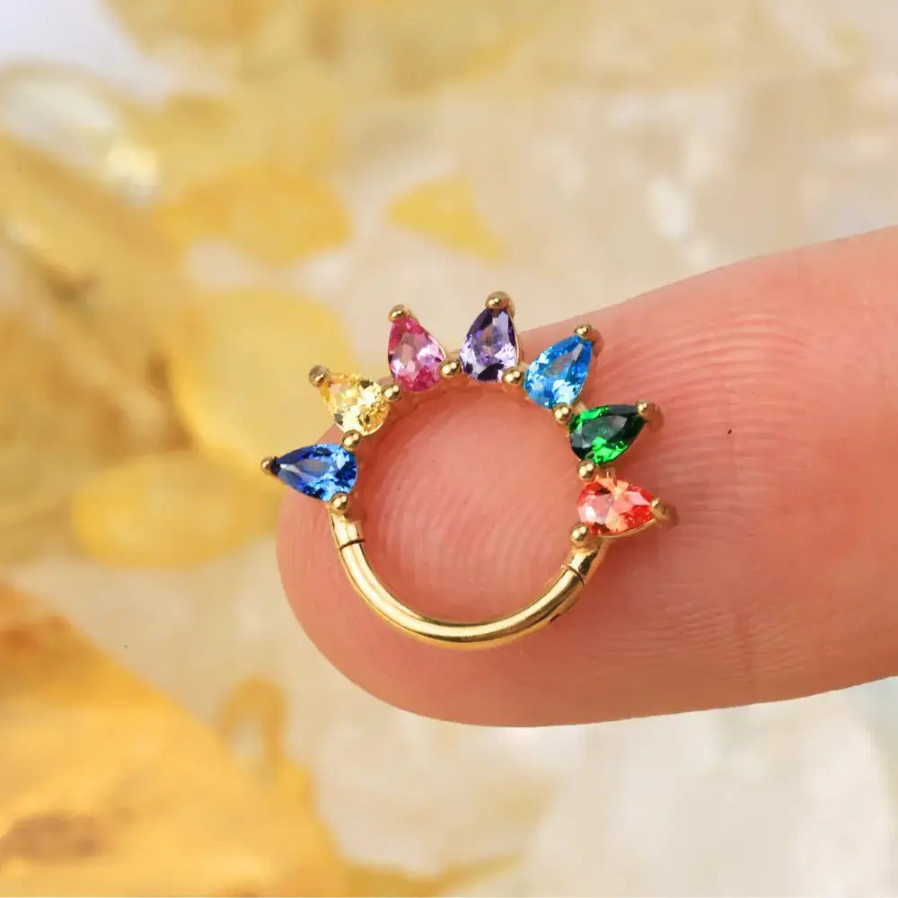 Daleyza Rainbow Pear-Cut Gemstone Clicker