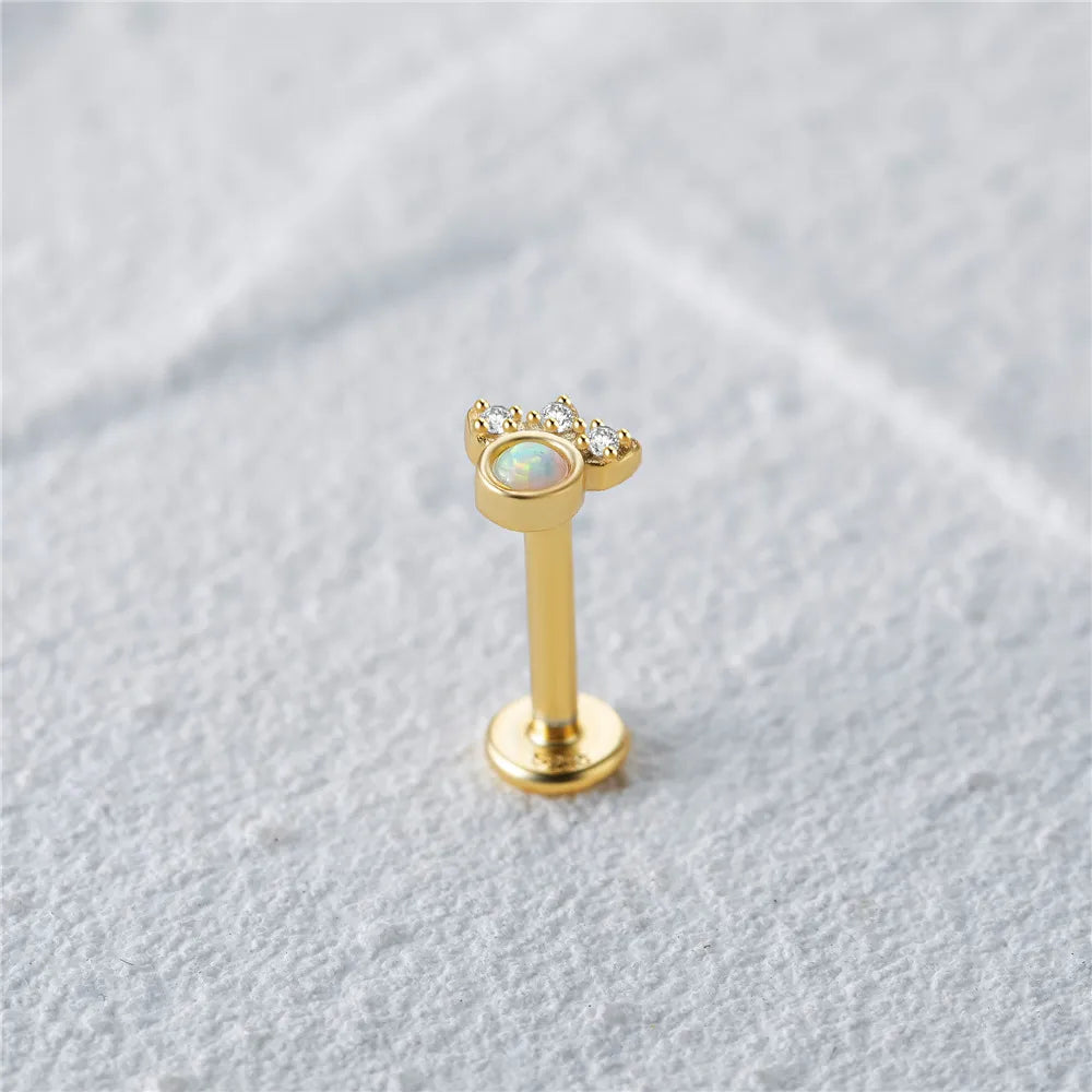 Little Paw Opal Labret Piercing Stud