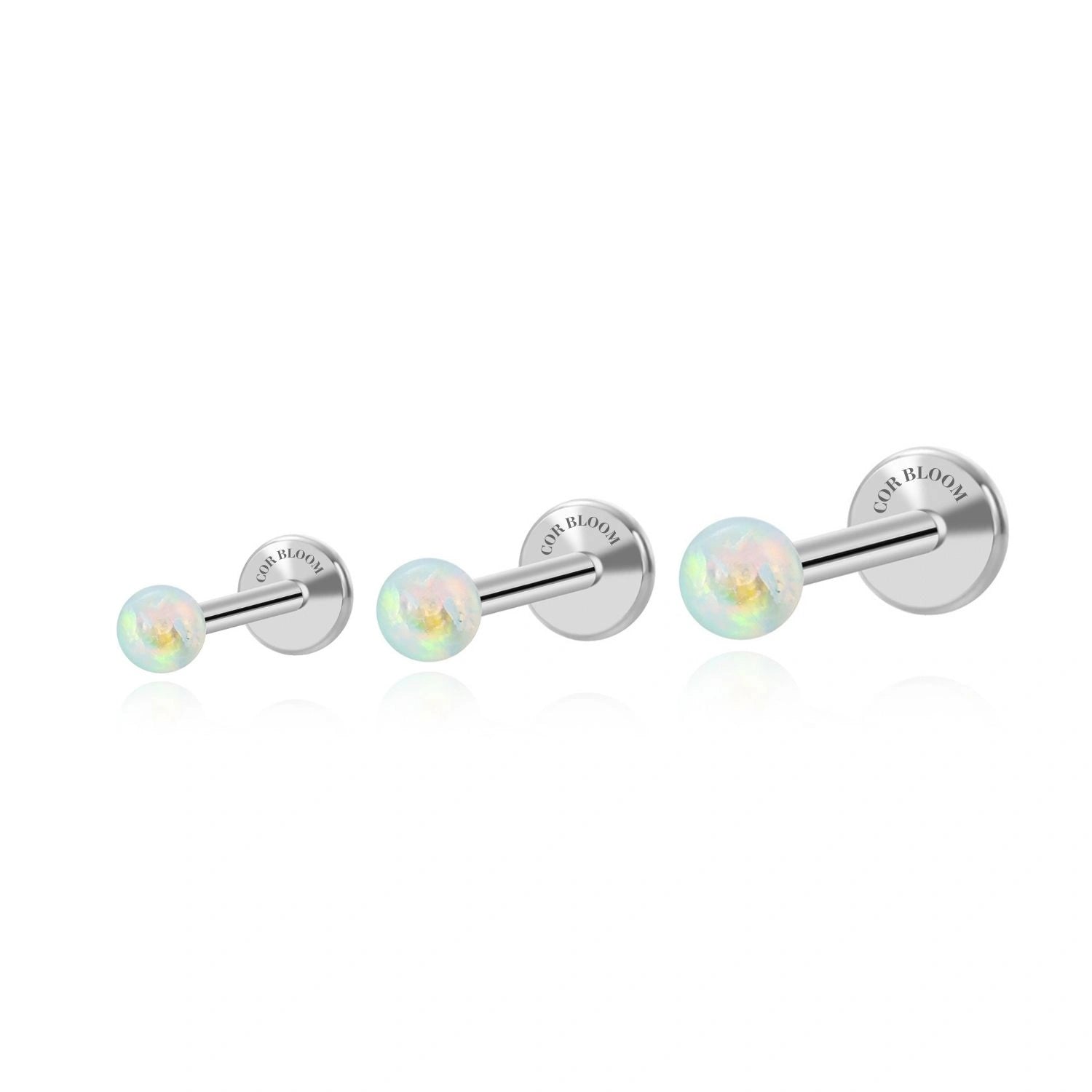 Titanium White Opal Flat Back Stud