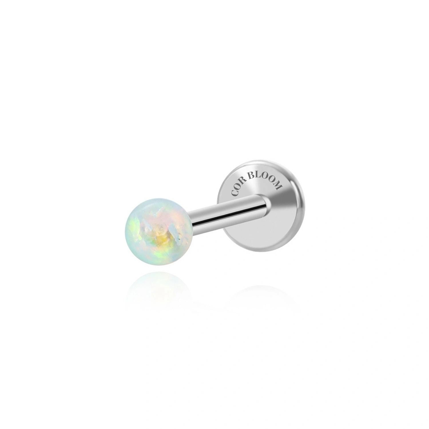 Titanium White Opal Flat Back Stud