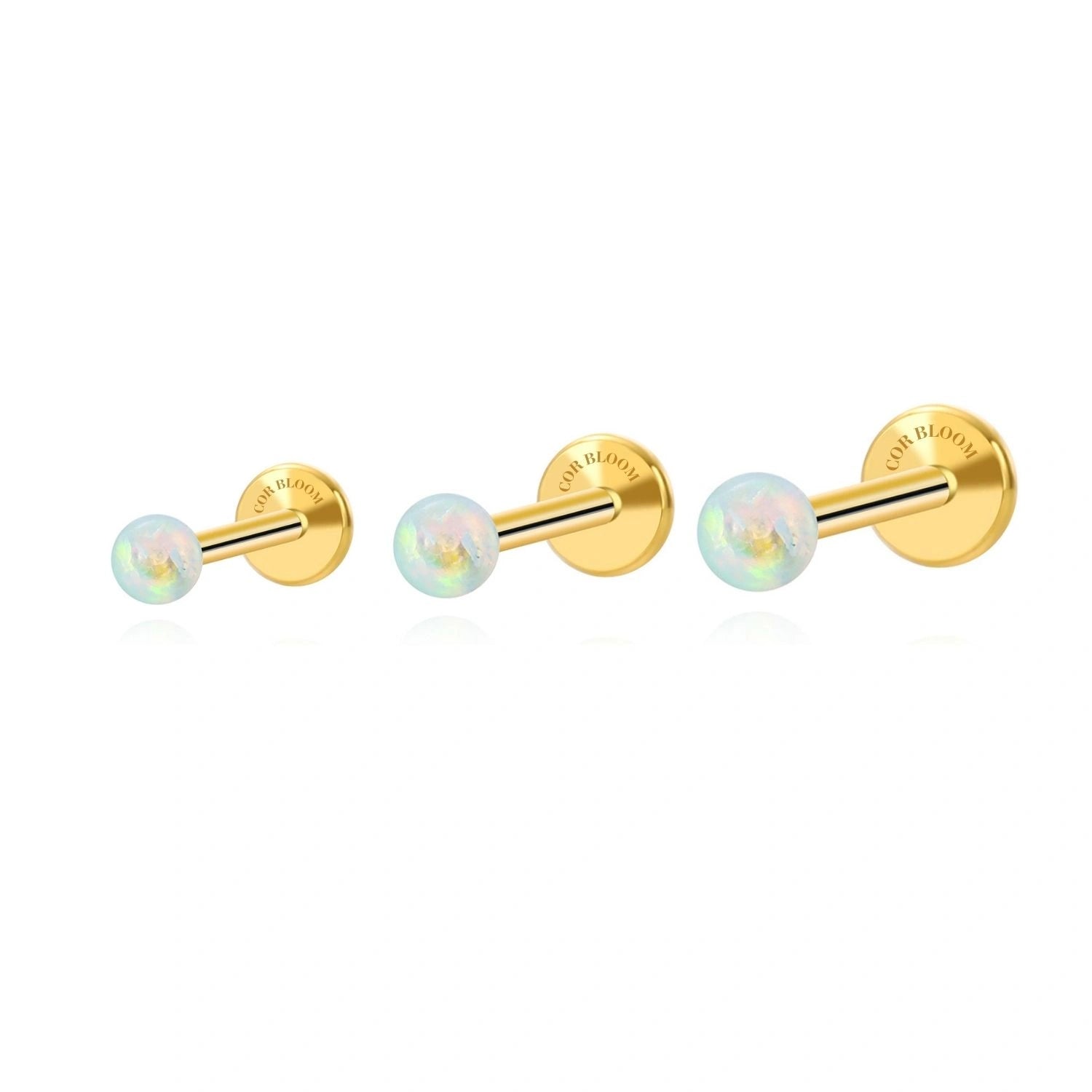 Titanium White Opal Flat Back Stud