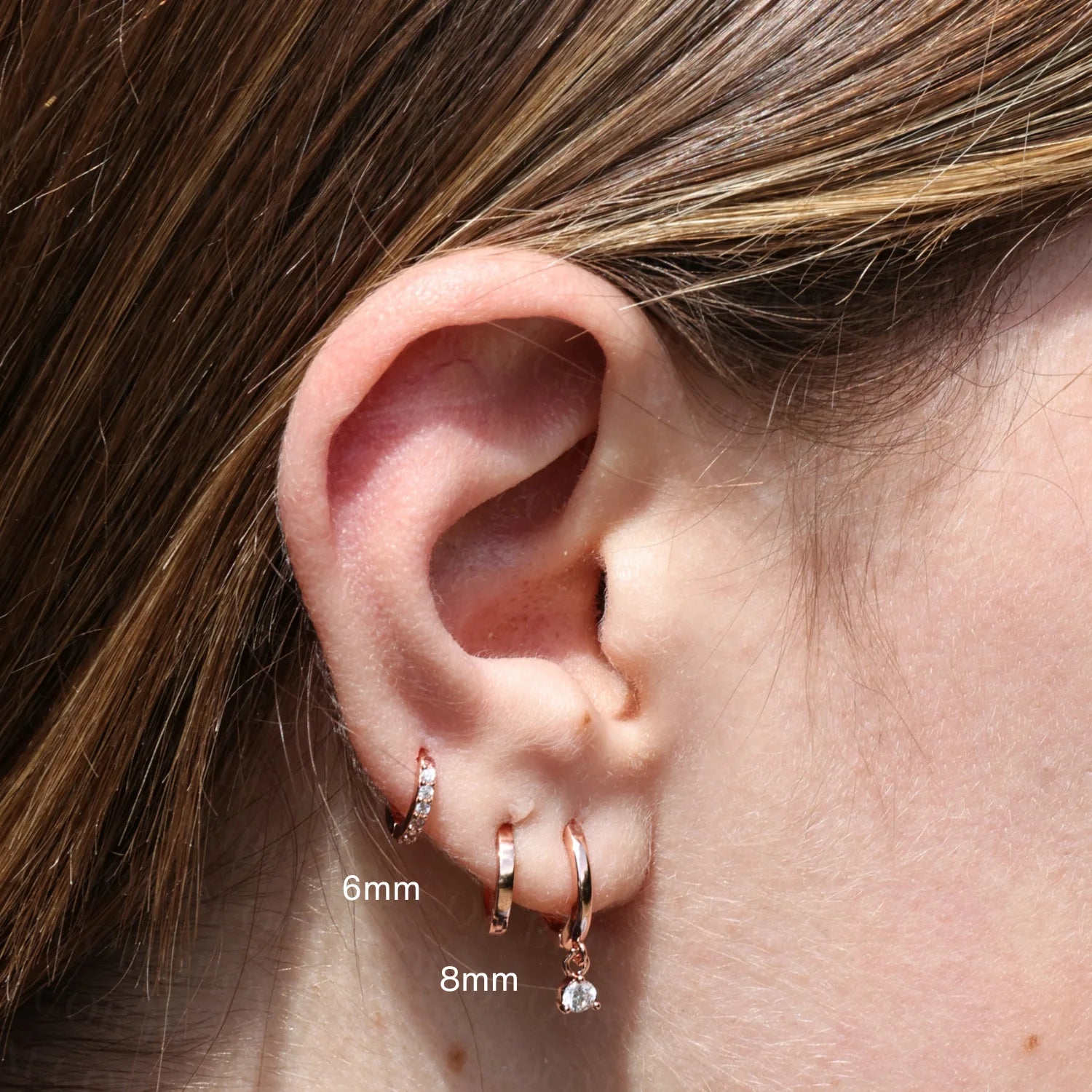 Classic Pave Hoop Earring (20G)